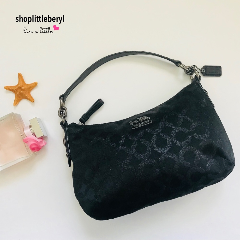 COACH Madison Mia Op Art Lurex Top Handle Pouch